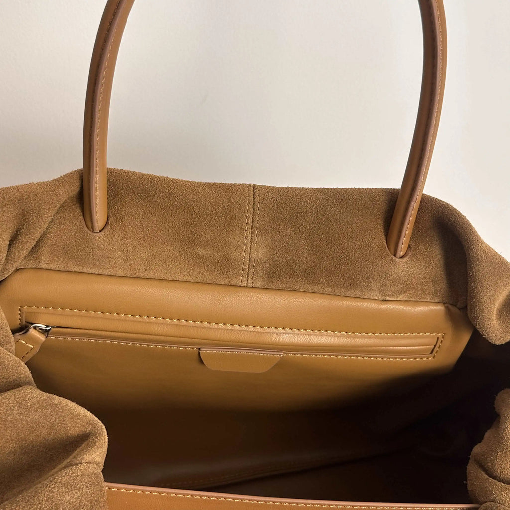 Sac cabas femme en daim à deux compartiments, trois coloris