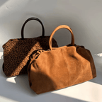 Sac cabas femme en daim à deux compartiments, trois coloris