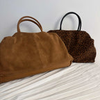 Sac cabas femme en daim à deux compartiments, trois coloris