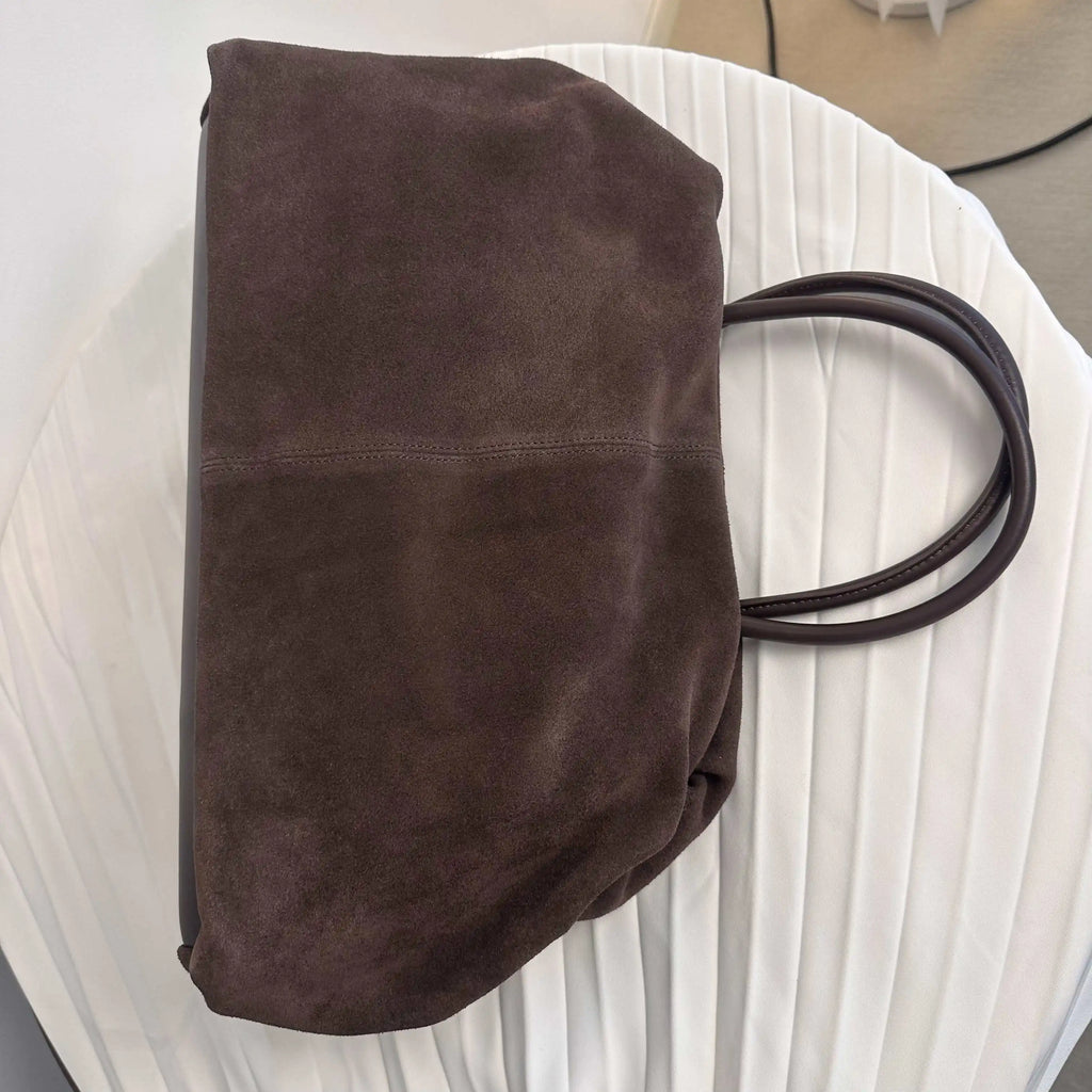 Sac cabas femme en daim à deux compartiments, trois coloris