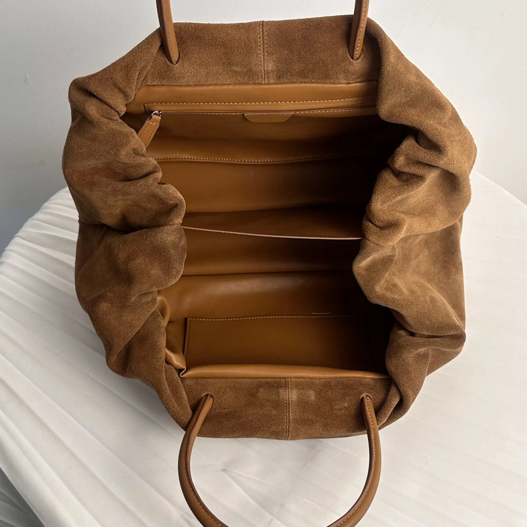Sac cabas femme en daim à deux compartiments, trois coloris