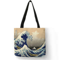 Sac cabas en toile, estampe japonaise de la Grande Vague
