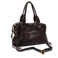 Sac cabas femme en similicuir souple, 36 x 27 cm, bandoulière amovible, chocolat
