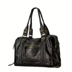 Sac cabas femme en similicuir souple, 36 x 27 cm, bandoulière amovible