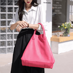 Grand sac cabas femme en cuir camel, intérieur doublé