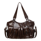 Sac cabas femme pour les cours et le travail, en similicuir, café