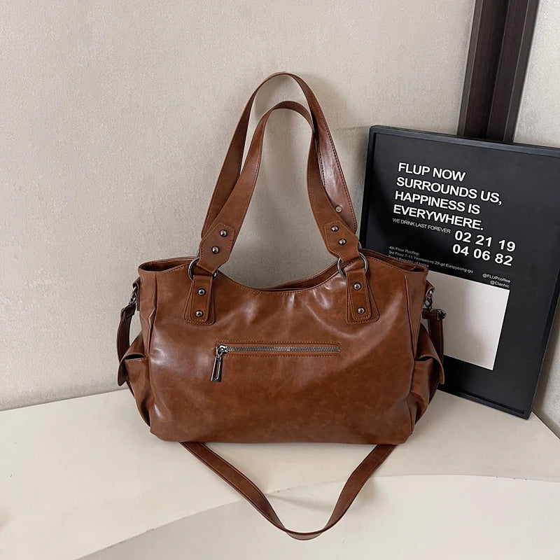 Sac cabas femme pour les cours et le travail, en similicuir