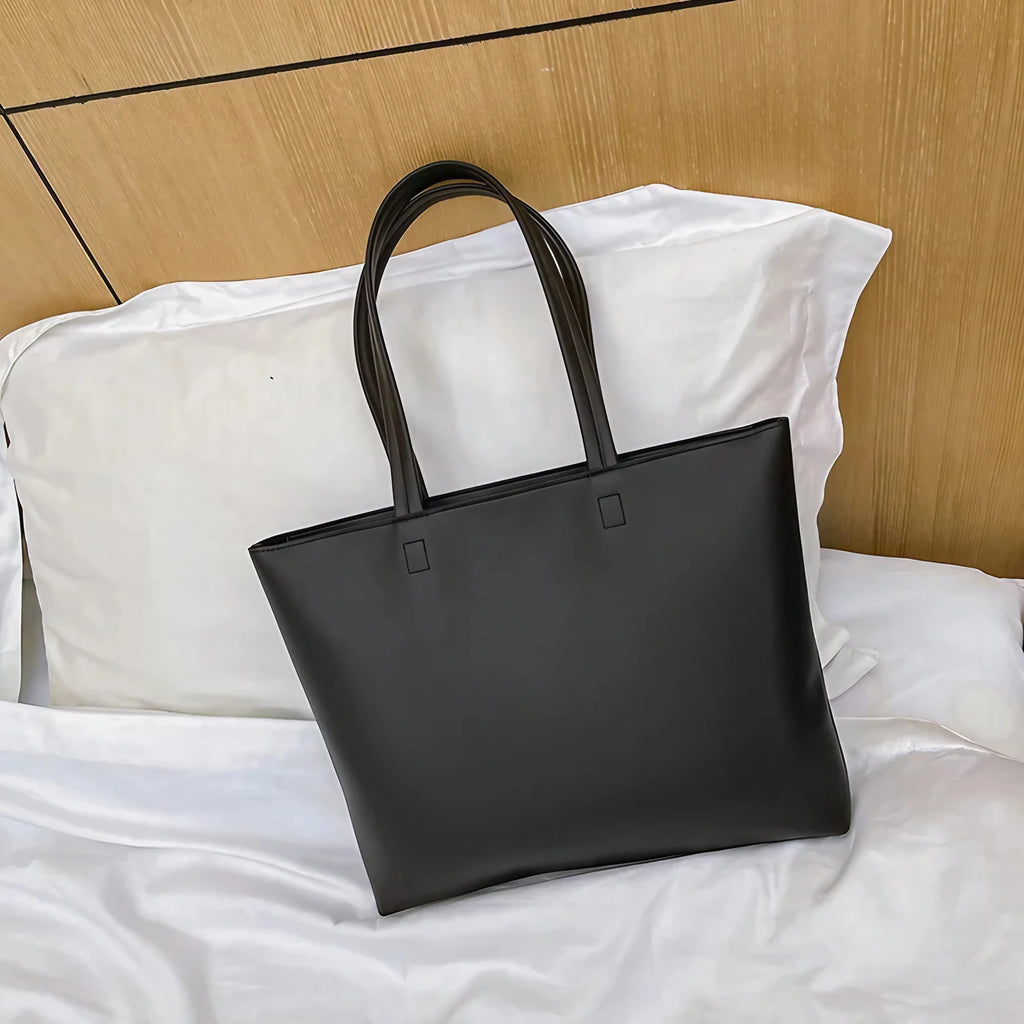 Sac cabas femme format A4 en similicuir, fermeture zip