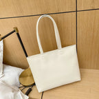 Sac cabas femme format A4 en similicuir, fermeture zip, blanc