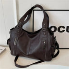 Sac cabas femme en similicuir, cinq poches extérieures