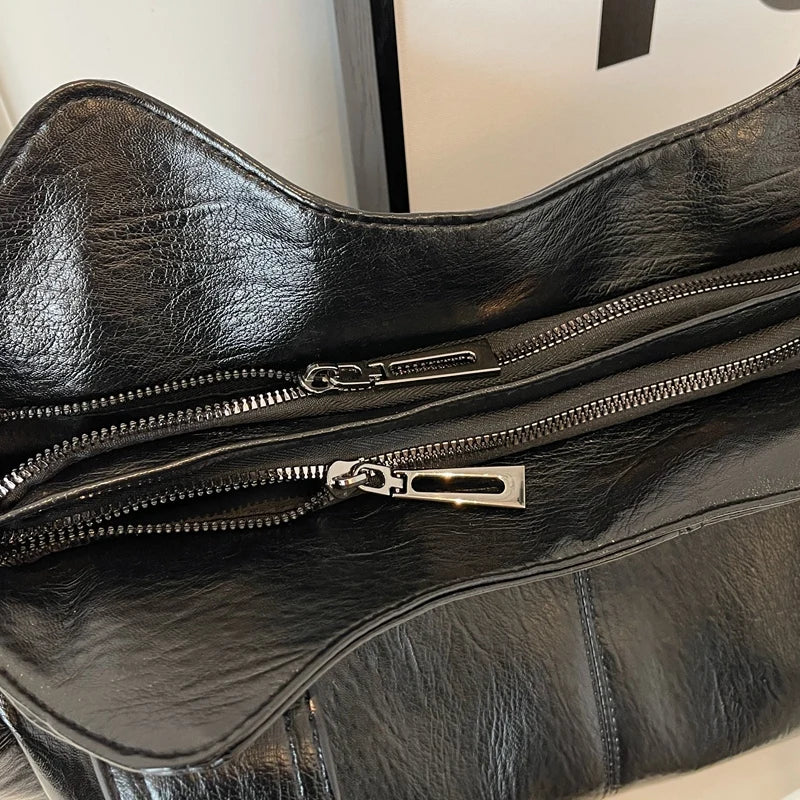 Sac cabas femme en similicuir, cinq poches extérieures