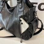 Sac cabas femme en similicuir, cinq poches extérieures