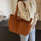 Sac cabas femme en velours côtelé, zippé, cinq coloris