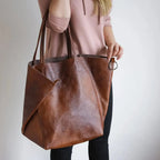 Sac cabas femme en similicuir avec pochette assortie