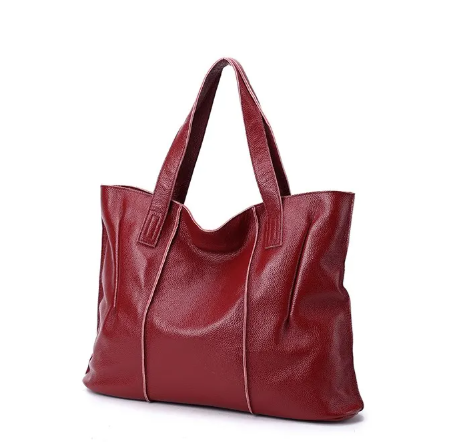 Grand sac cabas femme en cuir souple, fermeture éclair