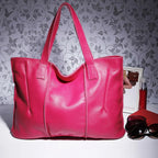 Grand sac cabas femme en cuir souple, fermeture éclair
