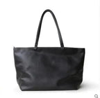 Sac cabas femme évasé, trois poches intérieures, noir ou camel, noir