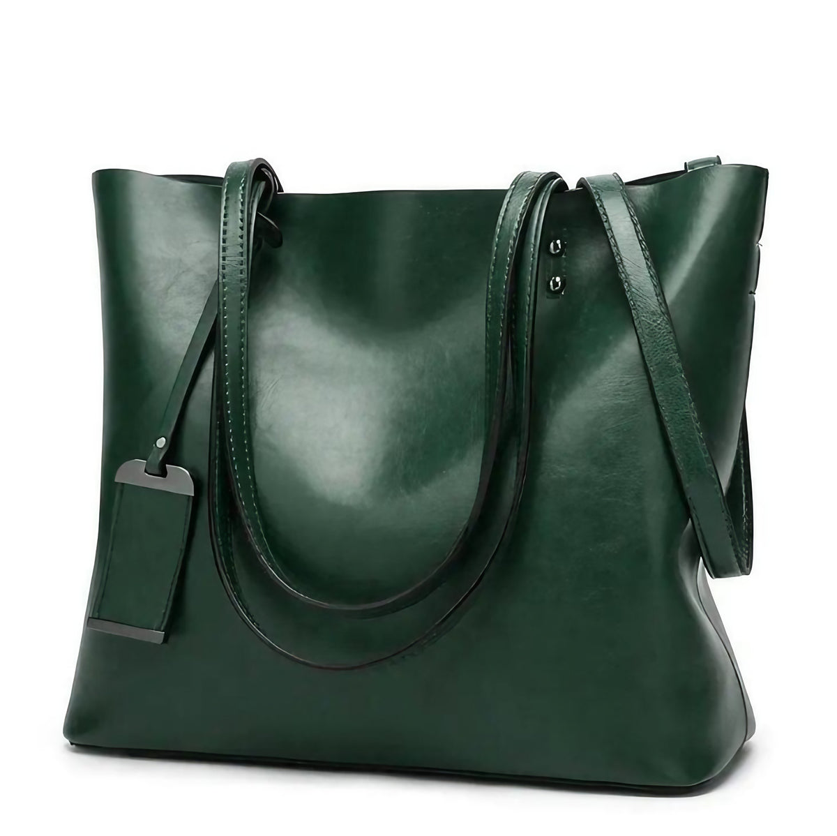 Sac cabas femme en similicuir, cinq coloris, 34 cm, vert