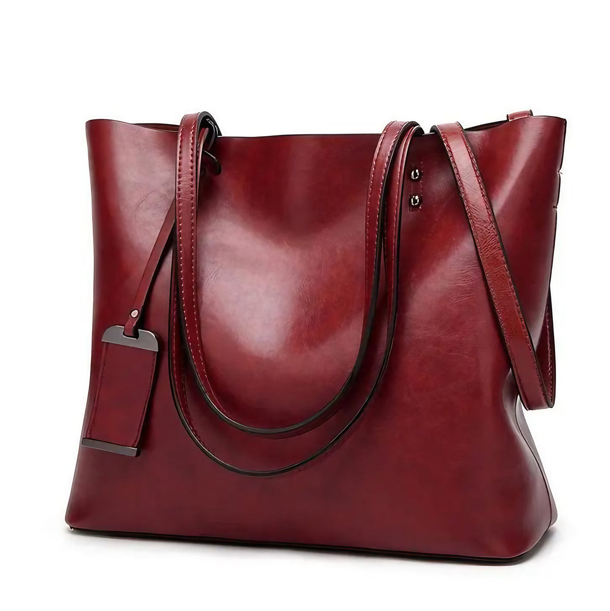 Sac cabas femme en similicuir, cinq coloris, 34 cm, rouge