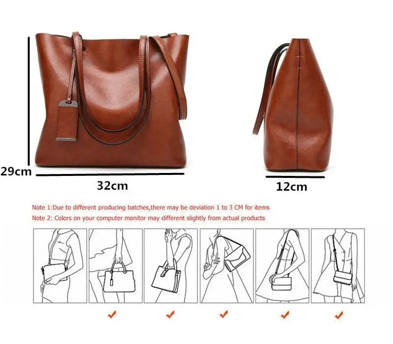 Sac cabas femme en similicuir, cinq coloris, 34 cm