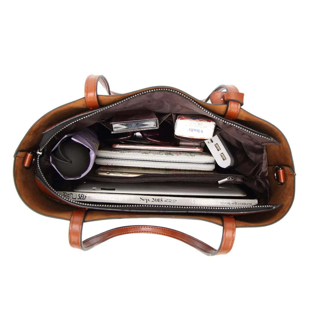 Sac cabas femme en similicuir, cinq coloris, 34 cm