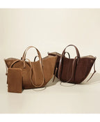 Sac cabas femme en daim, bords repliables aimantés