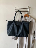Sac cabas femme en similicuir, format 40 x 30 cm, zippé, noir