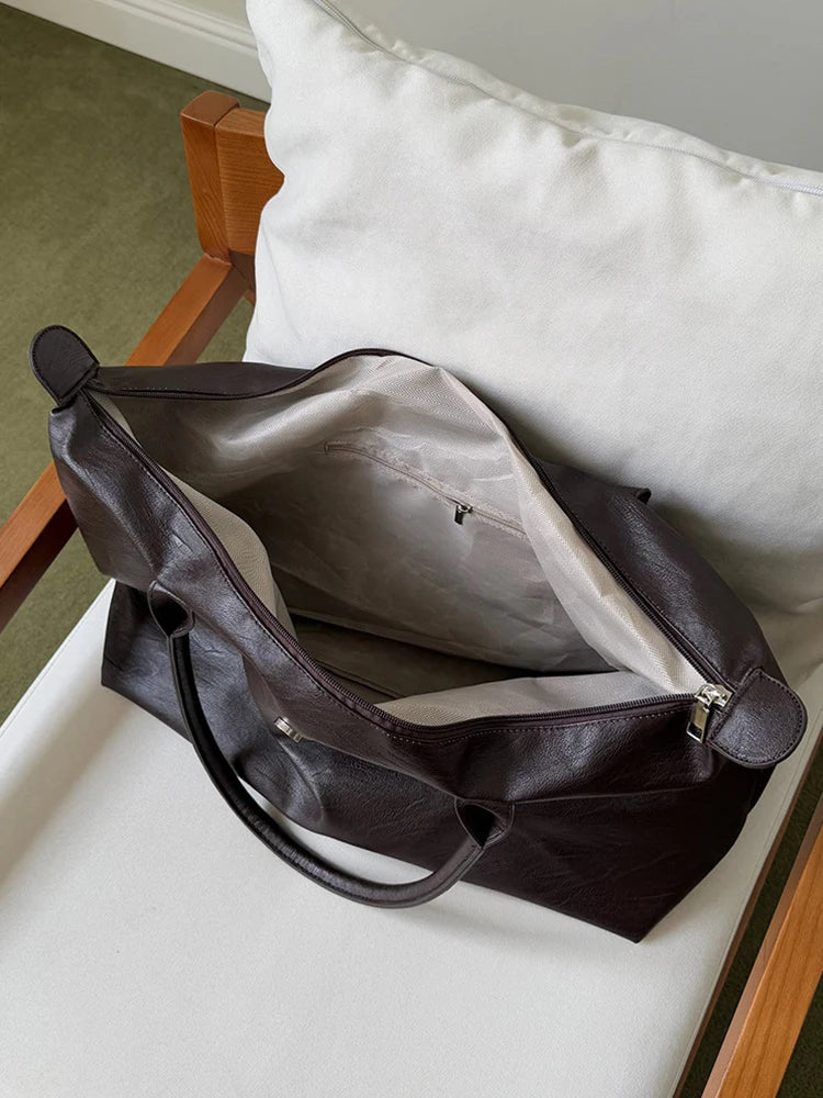 Sac cabas femme en similicuir, format 40 x 30 cm, zippé