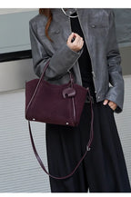 Sac cabas femme en daim synthétique, pochette amovible