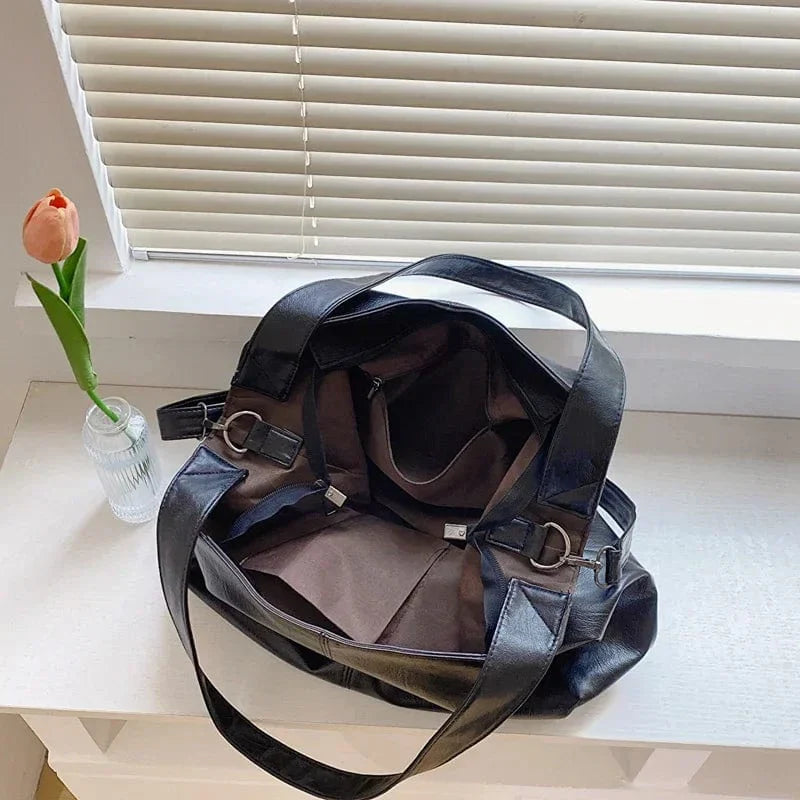 Sac cabas femme en similicuir à porter main ou en bandoulière