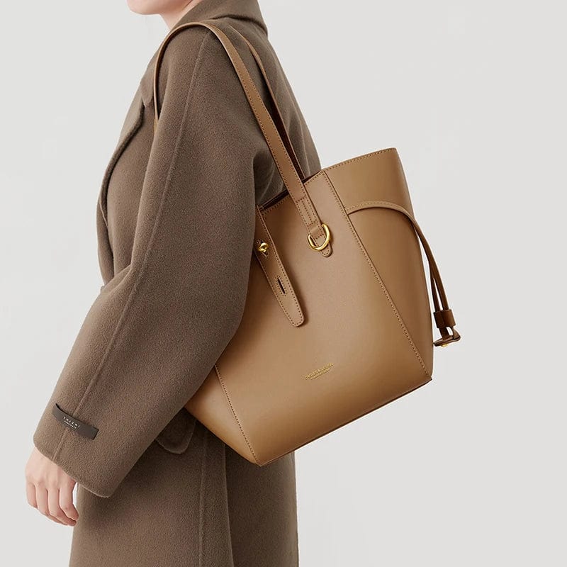 Sac fourre-tout femme en cuir, 38 x 28 cm, avec bandoulière