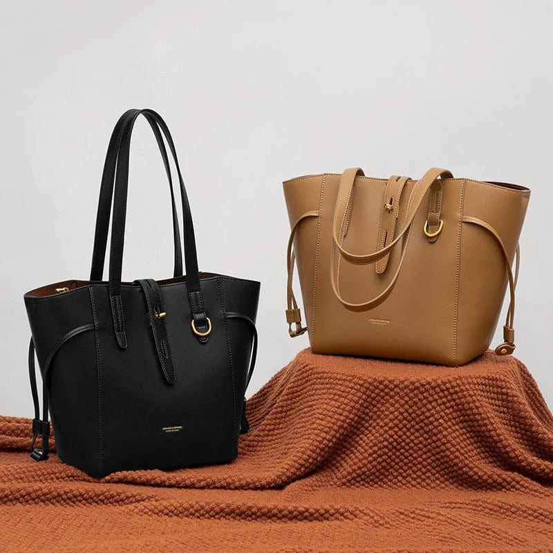 Sac fourre-tout femme en cuir, 38 x 28 cm, avec bandoulière