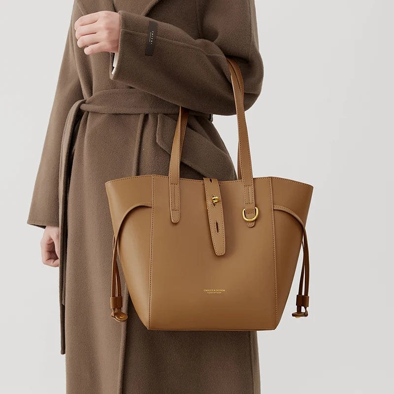 Sac fourre-tout femme en cuir, 38 x 28 cm, avec bandoulière