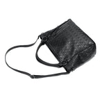 Sac cabas femme en similicuir noir, style biker, pour les cours