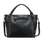 Sac cabas femme en similicuir noir, style biker, pour les cours