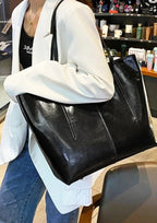 Sac cabas femme pour ordinateur portable, en cuir