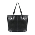 Sac cabas femme pour ordinateur portable, en cuir, noir