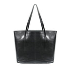 Sac cabas femme pour ordinateur portable, en cuir, noir
