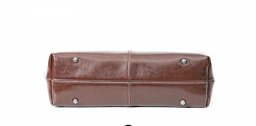 Sac cabas femme pour ordinateur portable, en cuir