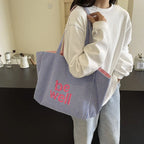 Sac cabas maxi femme en toile réversible, grandes anses