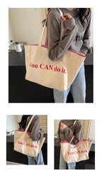 Sac cabas maxi femme en toile réversible, grandes anses