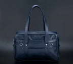 Sac cabas pour les cours, similicuir souple, ordinateur 16 pouces, bleu marine