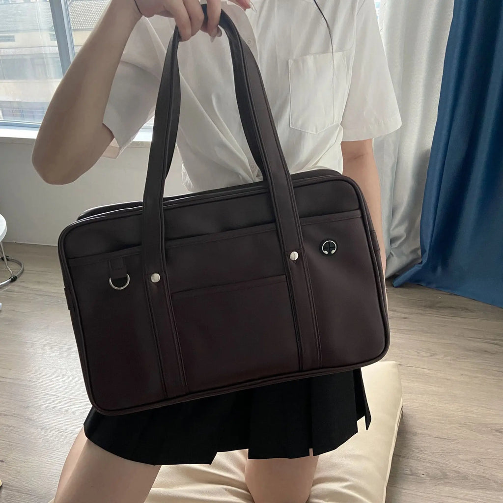 Sac cabas pour les cours, similicuir souple, ordinateur 16 pouces