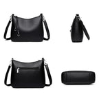 Sac bandoulière femme en similicuir grainé, anse amovible