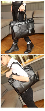 Sacoche ordinateur homme en cuir noir, fermeture éclair