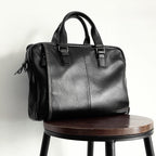 Sacoche ordinateur homme en cuir noir, 14 pouces, 1,05 kg