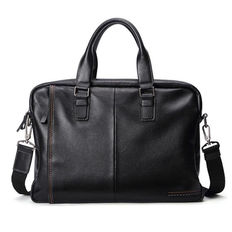 Sacoche ordinateur homme en cuir noir, 14 pouces, 1,05 kg