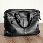 Sacoche ordinateur homme en cuir noir, 14 pouces, 1,05 kg