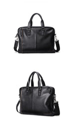 Sacoche ordinateur homme en cuir noir, 14 pouces, 1,05 kg