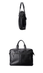 Sacoche ordinateur homme en cuir noir, 14 pouces, 1,05 kg